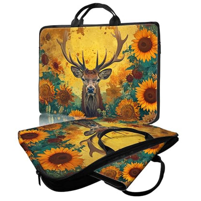 Laptop Bag,14 15 15.6 inch Laptop Case Sleeve,Computer Sleeve with Handle for Women Men,Carrying Case for MacBook,Dell,Lenovo,Notebook Computer,Cartoon Deer Sunflower - color: Cartoon Deer Sunflower