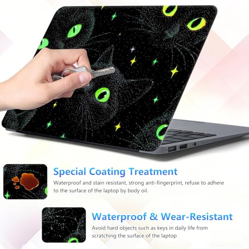 Laptop Skin Sticker Decal 15-15.6 Inch with Cute Mouse Pad, Universal Reusable Vinyl Sticker for 12.1 13 13.3 14 15.4 Inch Netbook and Notebook PC, Mystical Cat - color: Mystical Cat