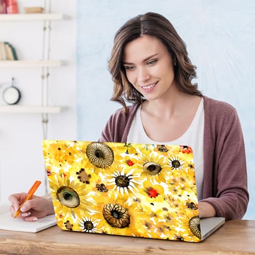 DINKY Laptop Skin Sticker Decal, 12" 13" 13.3" 14" 15" 15.4" 15.6 inch Laptop Universal Reusable Vinyl Skin Stickers Cover Art Decal Notebook PC Personalized Protector-Flora - color: Sunflora-02