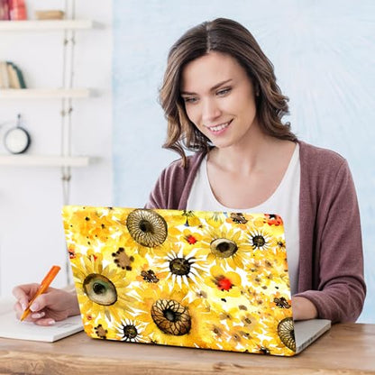 DINKY Laptop Skin Sticker Decal, 12" 13" 13.3" 14" 15" 15.4" 15.6 inch Laptop Universal Reusable Vinyl Skin Stickers Cover Art Decal Notebook PC Personalized Protector-Flora - color: Sunflora-02