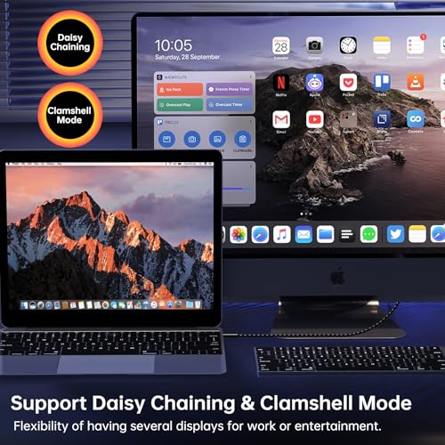 Bidirectional USB C to DisplayPort Cable 16K DisplayPort to USB C 8K@120Hz | 6.6Ft 4K@144Hz [Thunderbolt 3/4/5 Compatible] for MacBook Pro, iPad, Dell XPS, iPhone 17, Galaxy S25 Laptop