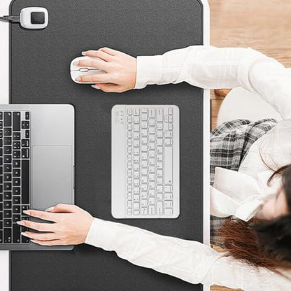 Slim Portable Keyboard Ergonomic Compact Wireless Lightweight | Ultra Slim Compact Keyboard for Smartphones Tablet Laptop PC - color: White