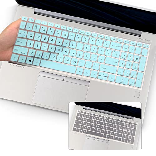 2 Pack Keyboard Cover for 15.6'' HP EliteBook 850 G7 G8 /EliteBook 855 G7 G8 15.6 inch (with Number Keys) US Layout Keyboard(NOT FIT EliteBook 850 855 G9 G10)-HotBlue+Clear - color: HotBlue+Clear