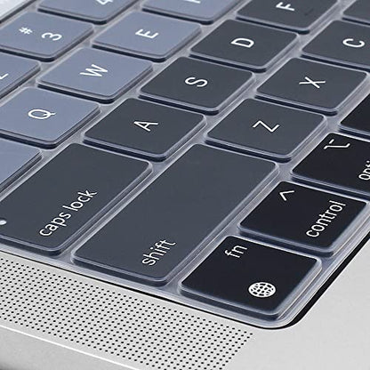 ProElife Keyboard Cover Skin for MacBook Air 13/15 Inch M5 M4, Ombre Gray | US Enter, Ultra Thin (0.26 mm), Silicone Protective Skin, Easy to Apply, Washable & Reusable, Dust-proof, Precision Molded - color: Ombre Gray