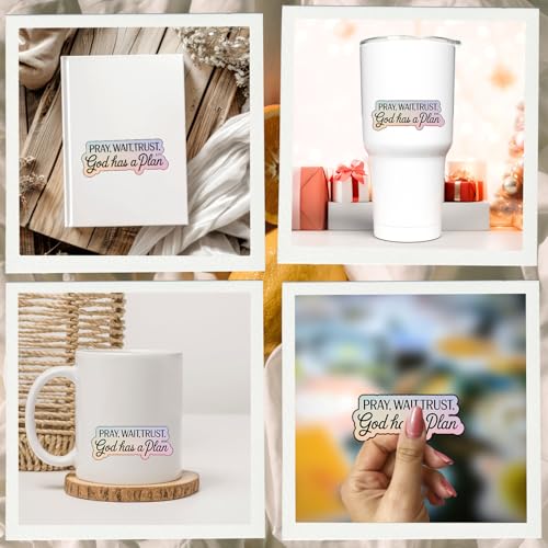 (3Pcs) Pray Wait Trust God Has a Plan Sticker Inspirational Christian Vinyl Decal Waterproof Faith Based Aesthetic Stickers Laptop Water Bottle Planner Gifts Women Teens Adults Friends 3x1.3 Inch - color: God Has a Plan