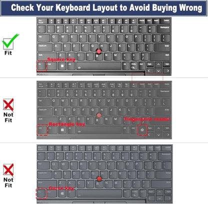 Keyboard Cover for Lenovo Thinkpad x1 Carbon Gen 11/10 14", ThinkPad T14 T14s L14 P14s Gen 4/Gen 3, ThinkPad X1 Yoga Gen 8/7, E14 Gen 5 (Not Fit T14 L14 P14s Gen 6/5/2/1, E14 Gen 7/4/3)-Tinted TPU - color: Tinted-TPU