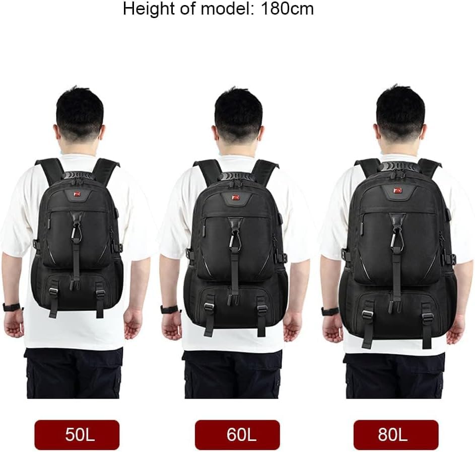 Travel laptop backpack, Extra Large 80L Traveling College Backpack,Large Capacity Backpack for Men Women,Fits 17 Inch Computer, USB Charging Port, Black - color: 80l Black With Shoes Storage Bag