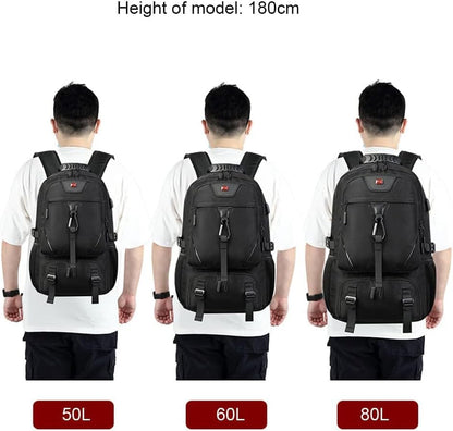 Travel laptop backpack, Extra Large 80L Traveling College Backpack,Large Capacity Backpack for Men Women,Fits 17 Inch Computer, USB Charging Port, Black - color: 80l Black With Shoes Storage Bag