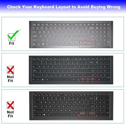 Large Print Keyboard Cover for Dell 15 Laptop DC15250 DC15255, Dell 16 DC16250 DC16251 & 16 Plus/16 Plus 2-in-1 DB06250 DB16250 DB16255 & Dell Pro 15 Essential PV15250 PV15255-Black - color: （Black）Large Print