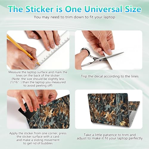 Laptop Skin Sticker Decal 12"-15.6" Universal Laptop/Notebook/Netbook Vinyl - Waterproof Scratch Resistant,Fits HP Dell Lenovo MacBook,2 Free Wrist Pads,Easy Apply & Remove,Autumn Leaf - color: Autumn Leaf