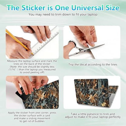 Laptop Skin Sticker Decal 12"-15.6" Universal Laptop/Notebook/Netbook Vinyl - Waterproof Scratch Resistant,Fits HP Dell Lenovo MacBook,2 Free Wrist Pads,Easy Apply & Remove,Autumn Leaf - color: Autumn Leaf