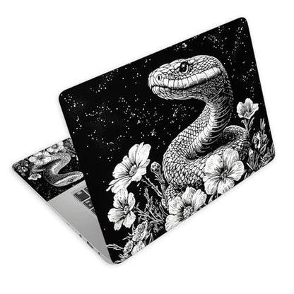 Universal Laptop Skin Decal, 3-Piece Vinyl Protector for 12 13 14 15.6" Notebook, Waterproof Anti-Scratch, Easy Trim & Bubble-Free Finish, Snake in Night Sky - color: Snake in Night Sky