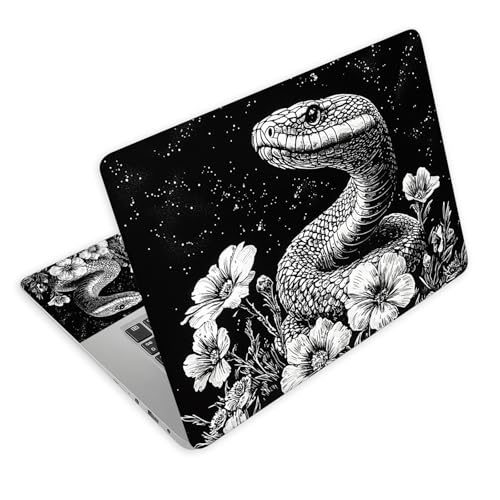 Universal Laptop Skin Decal, 3-Piece Vinyl Protector for 12 13 14 15.6" Notebook, Waterproof Anti-Scratch, Easy Trim & Bubble-Free Finish, Snake in Night Sky - color: Snake in Night Sky