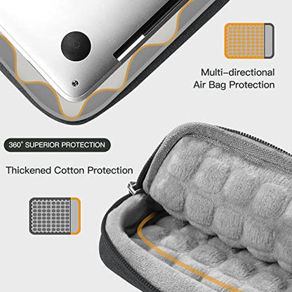 360° Protective Laptop Sleeve for 14 inch MacBook Pro M4/M3/M2/M1 Chips Pro/Max A2992 A2918 A2779 A2442 2024-2021, 13 inch Air A2681 A2337 Pro A2686 A2338, Splash-Resistant Case Bag, Grey - color: Gray, size: 13.3-14 inch