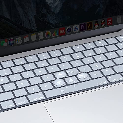 MOSISO Keyboard Cover Skin Compatible with MacBook Air 15 inch M3 M2 | A3114 A2941/Air 13.6 A3113 A2681/Pro 14/16 M4 M3 M2 M1, Baby Blue - color: Baby Blue