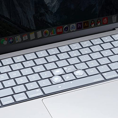 MOSISO Keyboard Cover Skin Compatible with MacBook Air 15 inch M3 M2 | A3114 A2941/Air 13.6 A3113 A2681/Pro 14/16 M4 M3 M2 M1, Baby Blue - color: Baby Blue