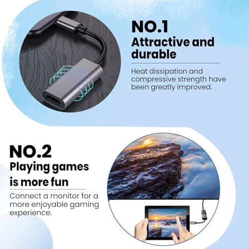 USB C to HDMI Adapter 4K - 4K HDMI to USB C Laptop Docking Stations for MacBook pro, USBC Dongle for TV/Projector