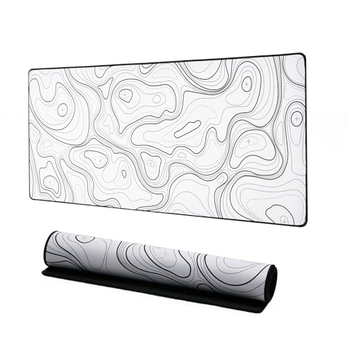 YUNZII B75 PRO Wireless Mechanical Keyboard(Milk Switch,Grey) Keynovo Gaming Mouse Pad(35.4'' x 15.7'', White Topographic)