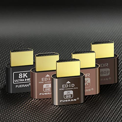 2K 4K 8K HDMI Dummy Plug-Virtual Monitor Display Emulator Headless Adapter 3840x2160@60Hz 1080@120HDR DVI EDID Emulator (2K-1080@60 HDR) - color: HDMI2.0-2K-HDR