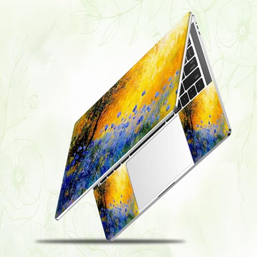 Laptop Skin Sticker Decal, Universal Reusable Vinyl Laptop Cover for 12" 13" 13.3" 14" 15" 15.4" 15.6" Notebook PC, Reusable Waterproof Scratch-Resistant with 2 Wrist Pads,Watercolor Wildflower - color: Watercolor Wildflower