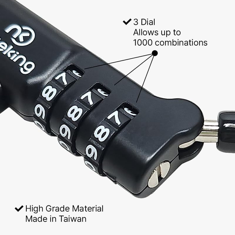 USB Port Lock for Laptop 3 Dial Combination Security Cable Lock, Black Laptop Security Lock, USB Cable Lock, Computer Locking Cable