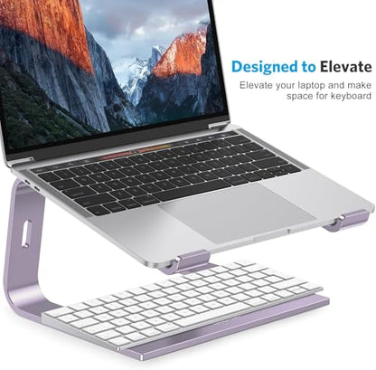 OMOTON Laptop Stand, Detachable Mount for MacBook Air/Pro Dell HP Purple | 11-17" Laptop Holder for Desk, Notebook Computer Mount, Lightweight Cooling for Desk, Ergonomic Home Office - color: Purple