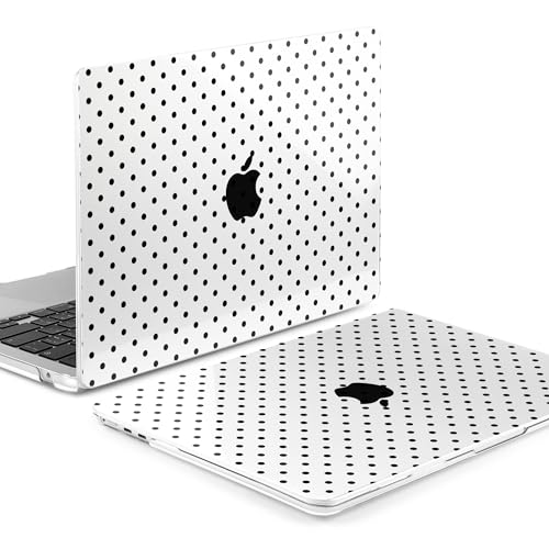 MEEgoodo for M5/M4/M3/M2 MacBook Air 15 inch Case 2026 2025 2024 2023, Case Fit Model (A3448/A3241/A3114/A2941) for MacBook Air 15.3 inch, Poka Dot Black - color: Poka Dot Black