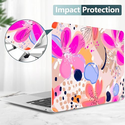 DONGKE Compatible with MacBook Air 13 inch Case 2021 2020 2019 2018 Release A2337 M1 A2179 A1932 with Retina Display & Touch ID, Plastic Hard Shell & Keyboard Cover - Floral Artistic - color: Floral Artistic D157