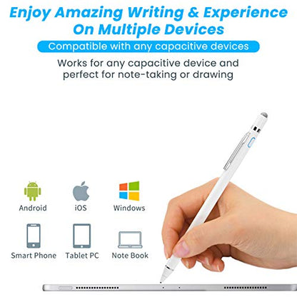 Stylus Pen for Samsung Galaxy Tab A 10.1 2022, EDIVIA Digital Pencil with 1.5mm Ultra Fine Tip Pens for Samsung Galaxy Tab A 10.1/10.5/8 Inch Stylus, White