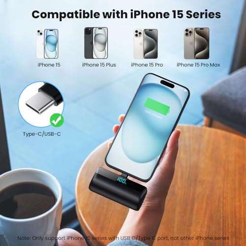 [2-Pack]Mini Portable Charger for iPhone 17/16/15,Upgraded 5500mAh PD Fast Charging USB C Power Bank,Travel Essentials Battery Pack for iPhone 17/17 Pro Max /Air/16/15 Series Galaxy Android-Black+Blue - color: Black+Blue