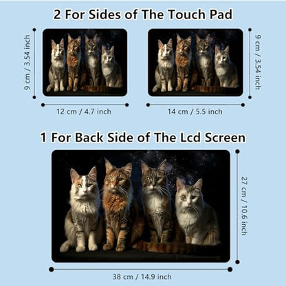 Universal Laptop Skin Sticker with 2 Wrist Pad Skins, Waterproof Scratch Resistant Vinyl Laptop Cover Decal, Cut to Fit for 11–15.6 Inch MacBook HP Dell Lenovo, Multiple Cats - color: Multiple Cats