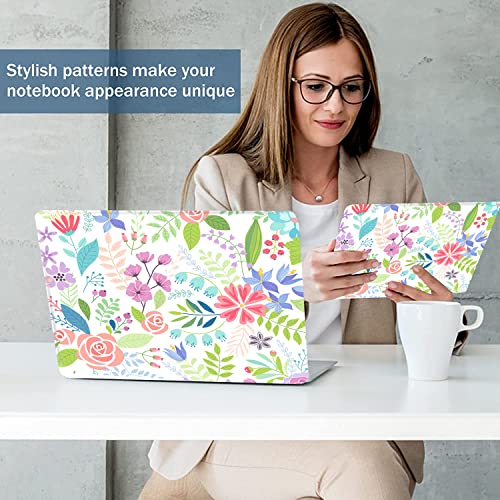 Laptop Skin Sticker Decal 15-15.6 Inches, Universal Reusable Vinyl Sticker for 12.1 13 13.3 14 15.4 Inches Netbook/Notebook PC, Waterproof & Scratch-Resistant (Flowers, Leaves) - color: Flowers, Leaves