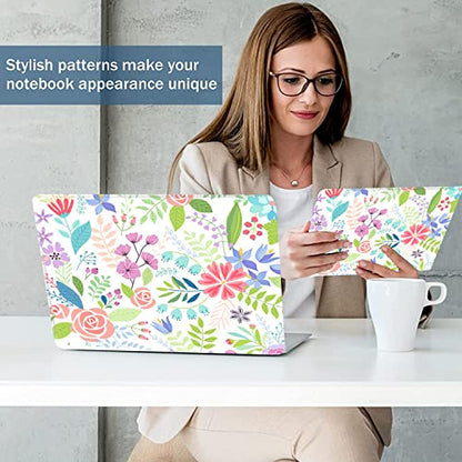 Laptop Skin Sticker Decal 15-15.6 Inches, Universal Reusable Vinyl Sticker for 12.1 13 13.3 14 15.4 Inches Netbook/Notebook PC, Waterproof & Scratch-Resistant (Flowers, Leaves) - color: Flowers, Leaves