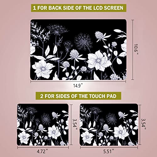 Laptop Notebook Skin Sticker Cover Decal, 12 13 13.3 14 15 15.4 15.6 inch Laptop Vinyl Skin Sticker Cover Art Protector Notebook PC (White Flowers) - color: White Flowers