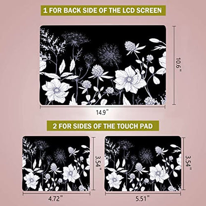 Laptop Notebook Skin Sticker Cover Decal, 12 13 13.3 14 15 15.4 15.6 inch Laptop Vinyl Skin Sticker Cover Art Protector Notebook PC (White Flowers) - color: White Flowers