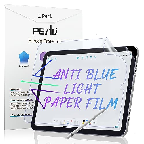 Peslv 2 Pack Anti Blue Light Paper Film for iPad Pro 12.9 Inch 2018 2020 2021 2022, Drawing & Writing Feel Like on Paper, Matte Anti Glare PET Screen Protector, BlueLight Filter Eye Protection Cover - size: iPad Pro 12.9" (2018-2022) -B