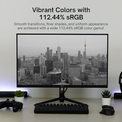 Pixio PX248 Wave 24 inch 200Hz Refresh Rate FHD 1080p Resolution Fast IPS Panel 1ms GTG Response Time Built-in Speakers Gaming Monitor with Adaptive Sync - color: Black