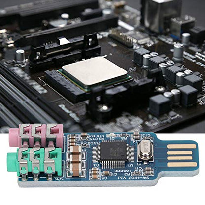 USB Sound Card,CM108 Audio Adapter Bare Plate Portable with USB Interface for Computer Laptop,Replacement for Traditional Audio Card,No Drive Program Required,Fits for