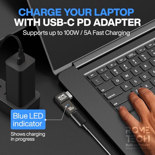 USB C to DC Adapter, Type C to DC with Built-in PD and E-Mark Smart Chip for Lenovo Square Port, Input 20V ⎓ 3.25A, USB C to Laptop Charger (2-Pack)