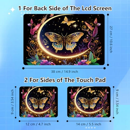 Universal Laptop Skin Sticker Decal for 11.6”12" 13" 13.3" 14" 15" 15.4" 15.6" Reusable Waterproof Scratch-Scratch Resistant Protective Vinyl Laptop Notebook Skin Stickers - Flowers Plants Butterflies - color: Flowers Plants Butterflies