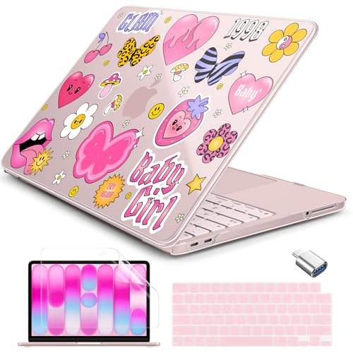 Batianda Case for MacBook Neo 13 Inch 2026 Model A3404, Y2K Sticker | 4-in-1 Laptop Accessories Bundle with Y2K Sticker Design, Ultra Slim Hard Shell for Girls, Teens and Fun Style Lovers - color: Y2K Sticker Bomb