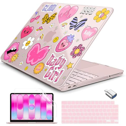 Batianda Case for MacBook Neo 13 Inch 2026 Model A3404, Y2K Sticker | 4-in-1 Laptop Accessories Bundle with Y2K Sticker Design, Ultra Slim Hard Shell for Girls, Teens and Fun Style Lovers - color: Y2K Sticker Bomb