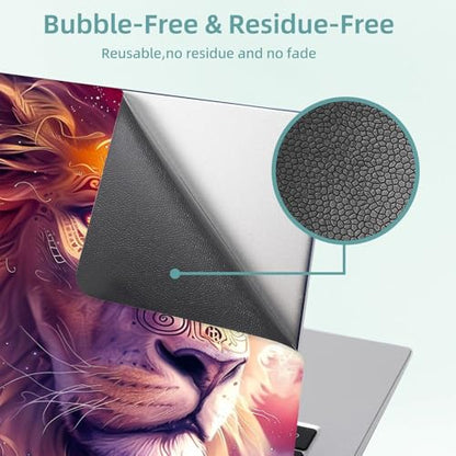 Universal Laptop Skin Decal, 3-Piece Vinyl Protector for 12 13 14 15.6" Notebook, Waterproof Anti-Scratch, Easy Trim & Bubble-Free Finish, Beautiful Lion - color: Beautiful Lion