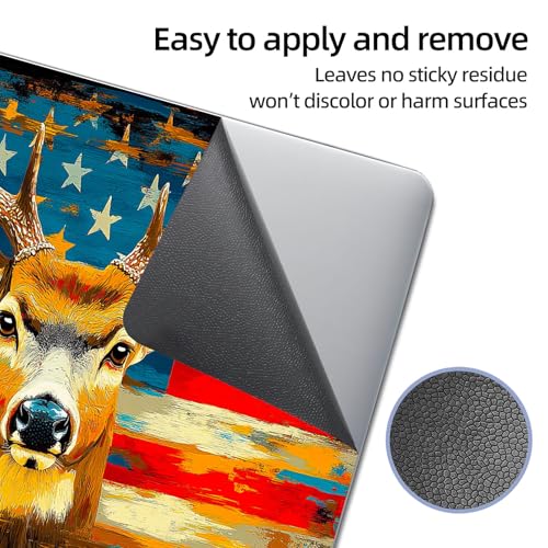 Universal Laptop Skin Sticker Decal, 12"-15.6" Aesthetic Vinyl Wrap, American Flag Deer Waterproof Notebook Cover Art Protector for MacBook HP Dell Lenovo, Fits 13" 14" 15" 15.6" - color: American Flag Deer