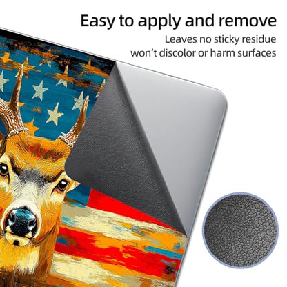 Universal Laptop Skin Sticker Decal, 12"-15.6" Aesthetic Vinyl Wrap, American Flag Deer Waterproof Notebook Cover Art Protector for MacBook HP Dell Lenovo, Fits 13" 14" 15" 15.6" - color: American Flag Deer
