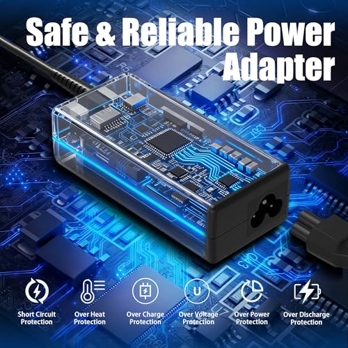 65W 45W 4.5x3.0 mm Smart Blue Tip AC Laptop Charger Replacement for HP Pavilion x360 13 14 15 17, Envy x360 13 15, Chromebook Probook Elitebook Zbook Stream Series Computer Power Adapter