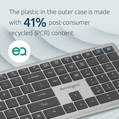 Kensington KB535 Wireless Keyboard, Bluetooth & 2.4GHz Connection, Full-Size Layout, Quiet Scissor-Switch Keys, Programmable, Copilot Hotkey, Compatible with Windows, Black (K75408NA) - size: Full size, style: Wireless