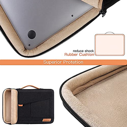 DOMISO 17-17.3 Inch Laptop Sleeve Bag Business Briefcase Messenger Bag Compatible with 17.3" Dell Computer/HP Pavilion 17/ProBook 470/MSI GS73VR Stealth PRO/Dell/Lenovo/Acer/ASUS,Black - color: Black, size: 17 - 17.3 Inch