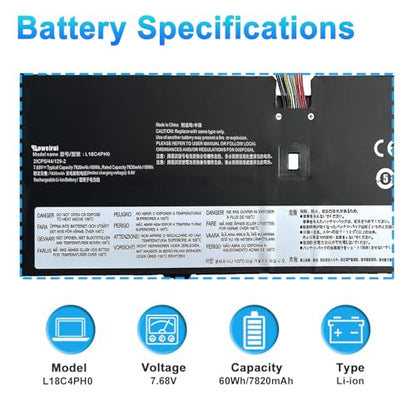 L18C4PH0 L18M4PH0 5B10W67180 Laptop Battery Replacement for Lenovo Yoga C940-14IIL Yoga C940 15irh 14 Series 5B10W67374 5B10T11585 5B10T11586 60Wh 7820mAh 4-Cell - size: 10.02*3.70*0.39inch L18C4PH0