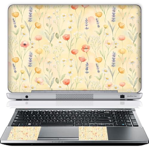 13 13.3 Inch Laptop Skin Sticker Cover Premium Sticker Cover Art Decal Decorative (Included 2 Wrist Pad Skins) - Floral Meadow - color: 3717, size: 13 Inch